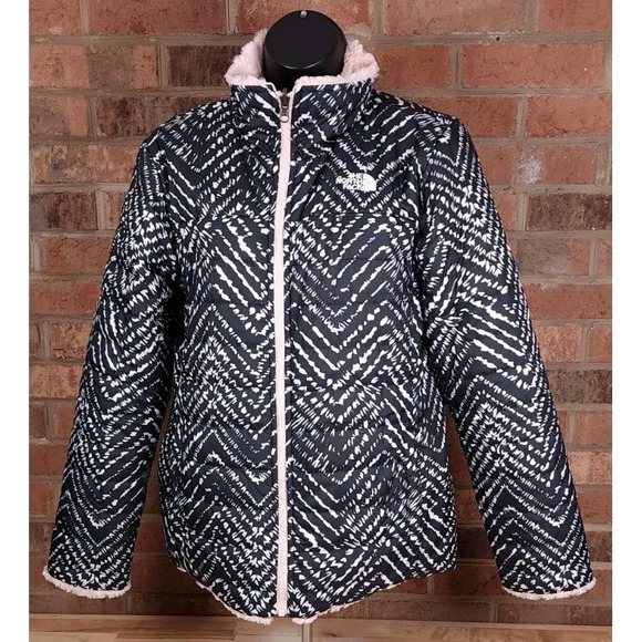 The North Face Other - The North Face Reversible Mossbud Swirl Pink Insulated Full Zip Jacket Girls XL